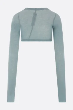 Women RICK OWENS jersey long-sleeve cropped top