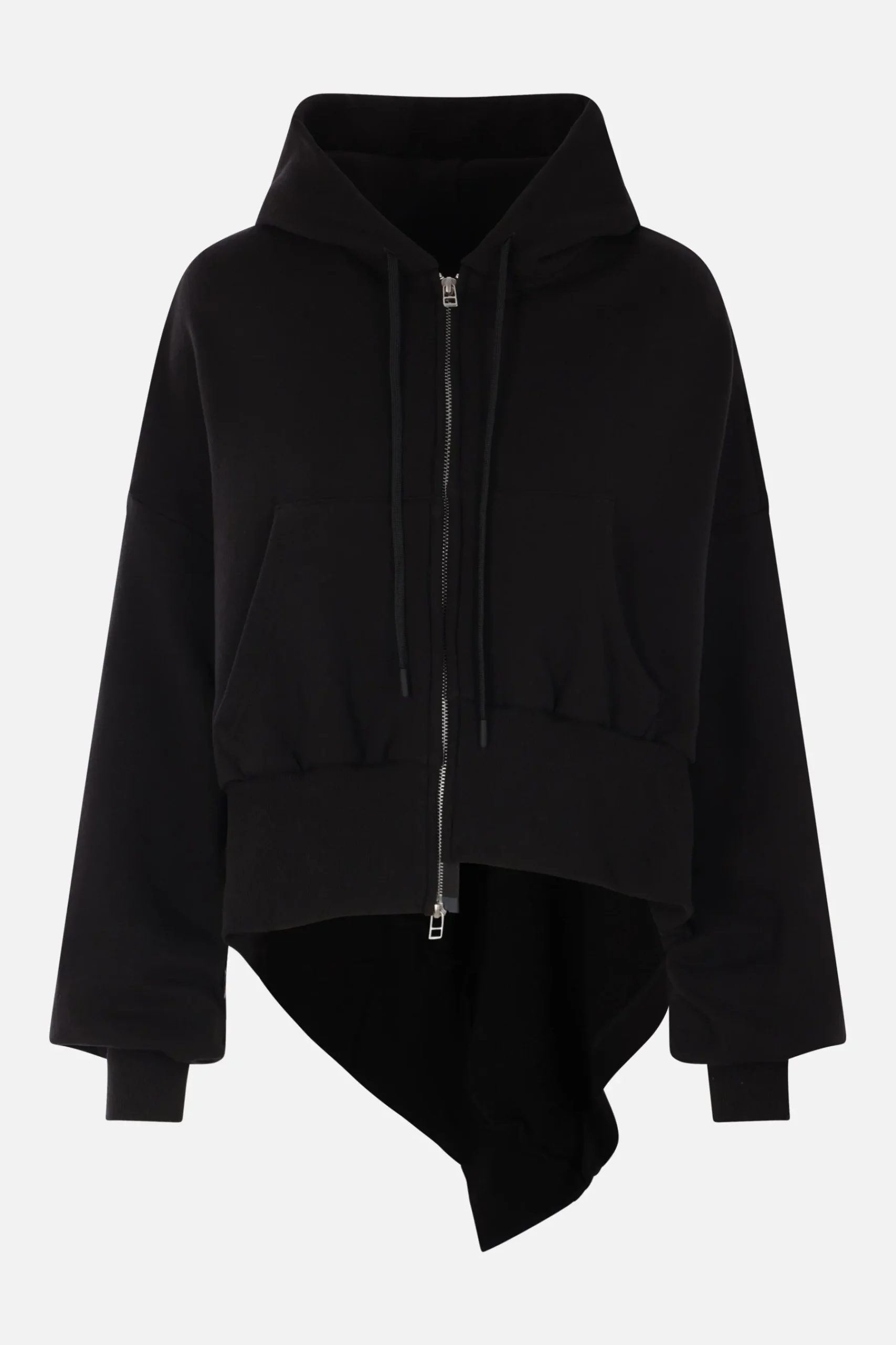 Women YOHJI YAMAMOTO jersey unbalanced hoodie