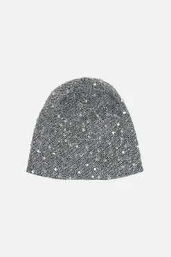 Women MAISON MICHEL Jude beanie in sequinned knit
