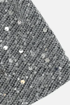 Women MAISON MICHEL Jude beanie in sequinned knit