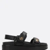 Women TORY BURCH Kira flat sandals in grainy leather