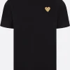 COMME DES GARÇONS PLAY lamé Heart patch cotton t-shirt
