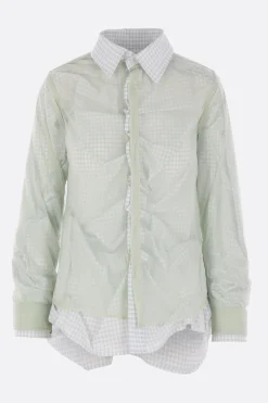 Women MAISON MARGIELA layered shirt in cotton and organza