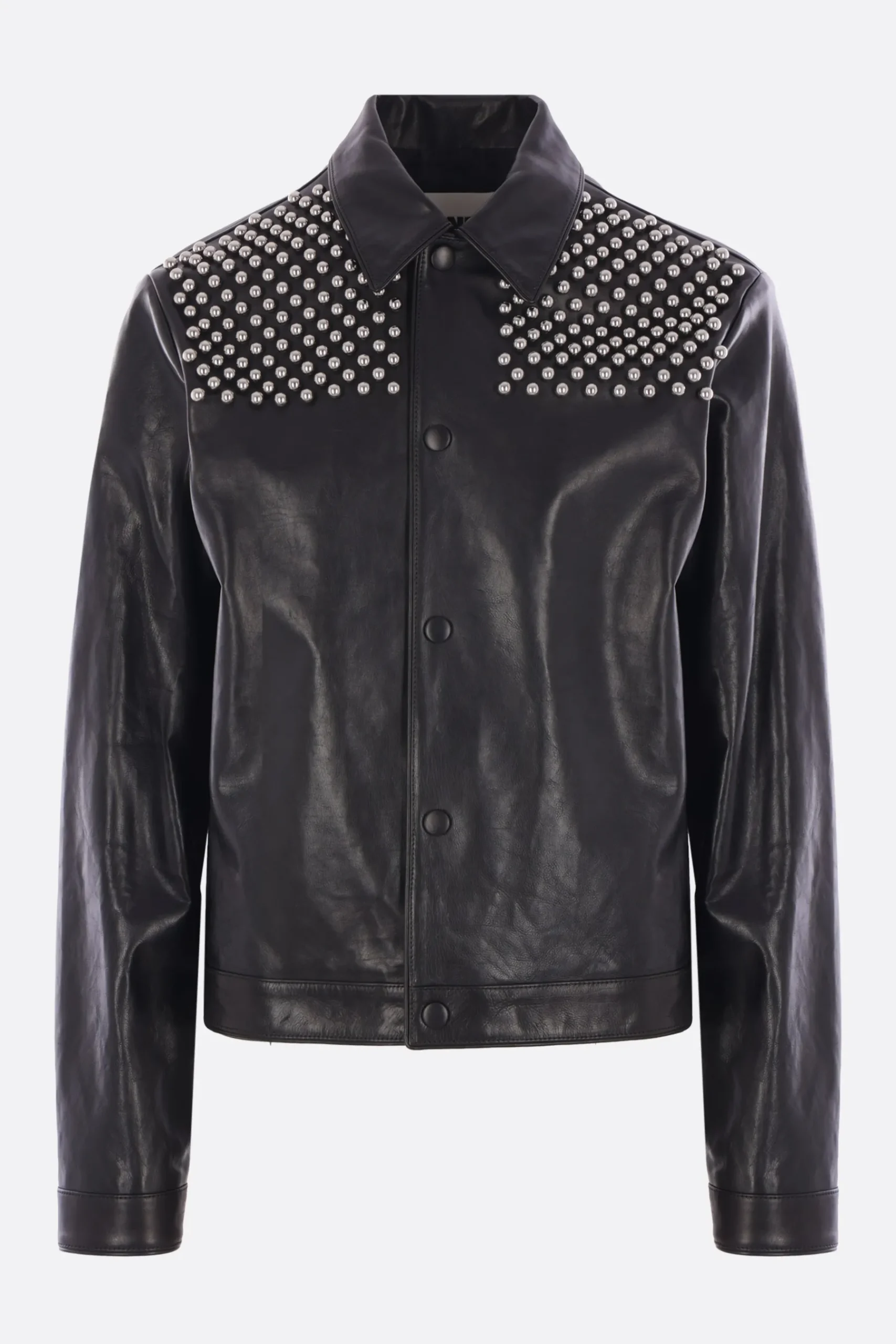 JIL SANDER leather jacket with studs