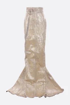Women RICK OWENS Lido long skirt in megacrust stretch denim