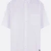 COMME DES GARÇONS HOMME logo embroidered poplin short-sleeve shirt