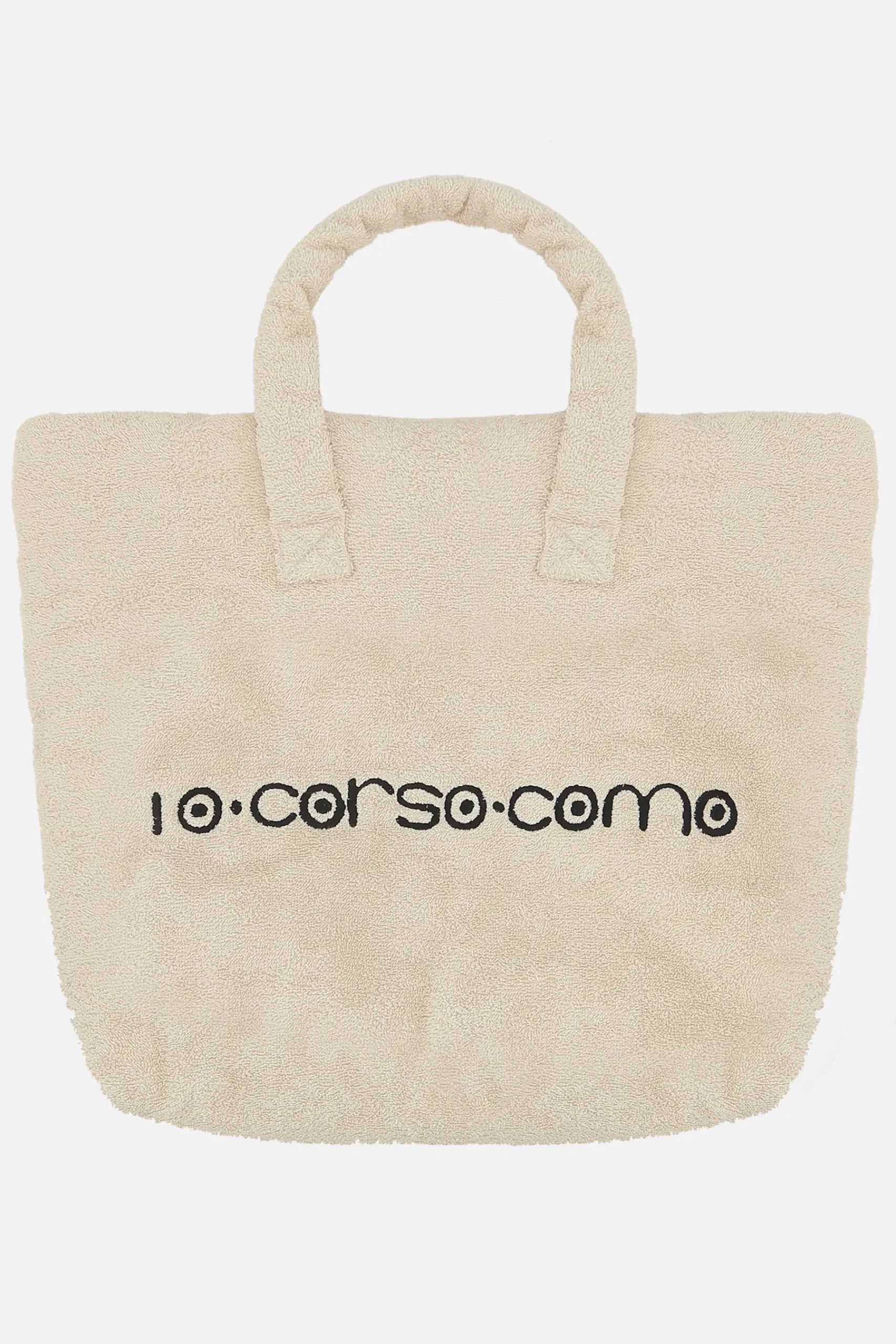 Women 10 CORSO COMO logo embroidered terry cloth tote bag