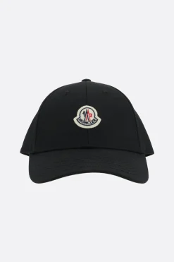 Women MONCLER logo patch gabardine baseball cap