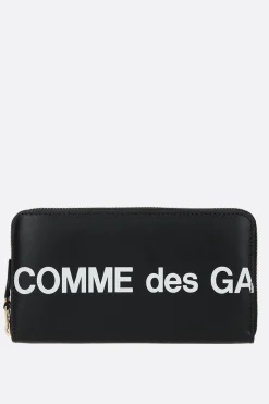 COMME DES GARÇONS WALLET logo print smooth leather zip-around wallet