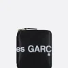 COMME DES GARÇONS WALLET logo print smooth leather small zip-around wallet