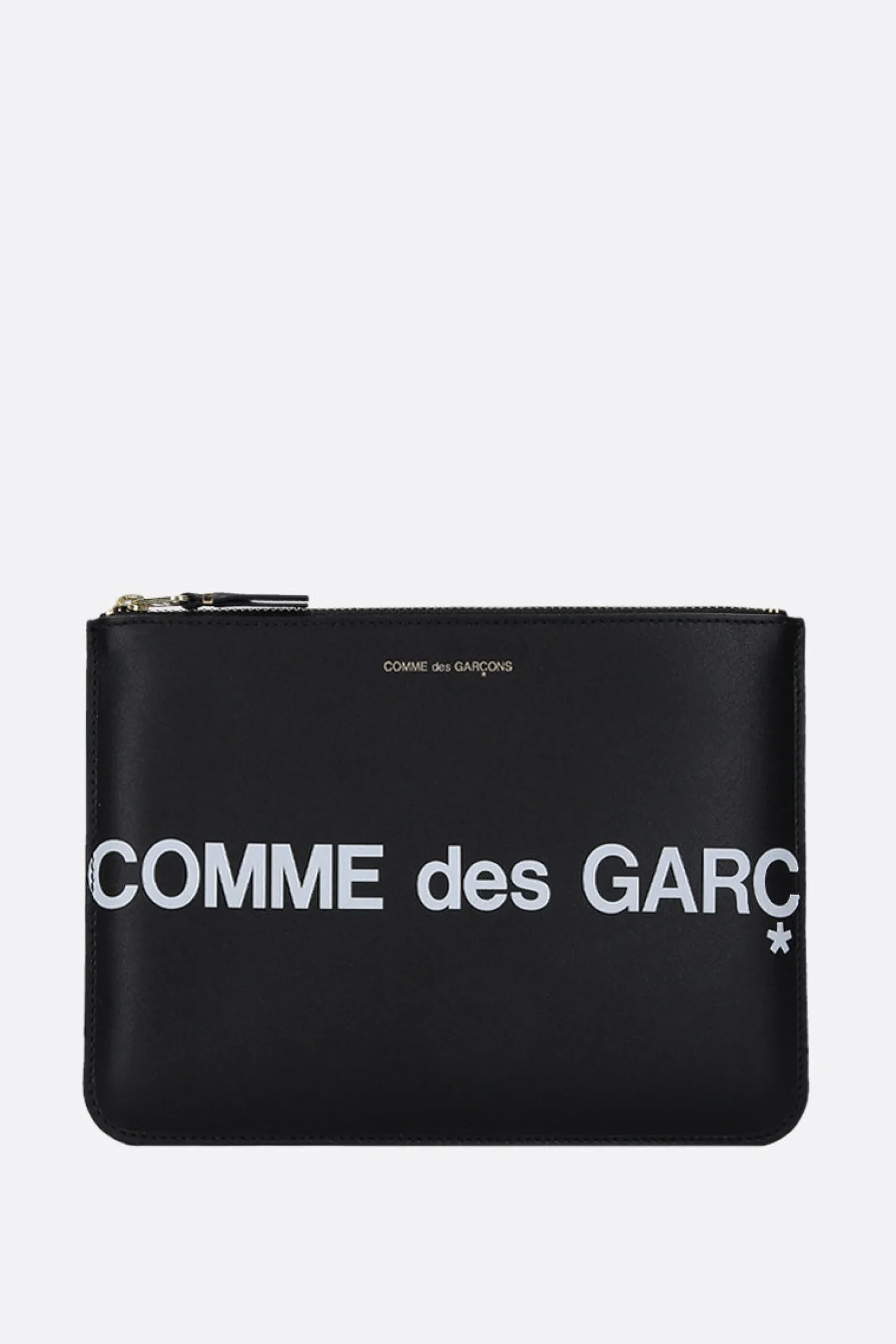 COMME DES GARÇONS WALLET logo print smooth leather large pouch