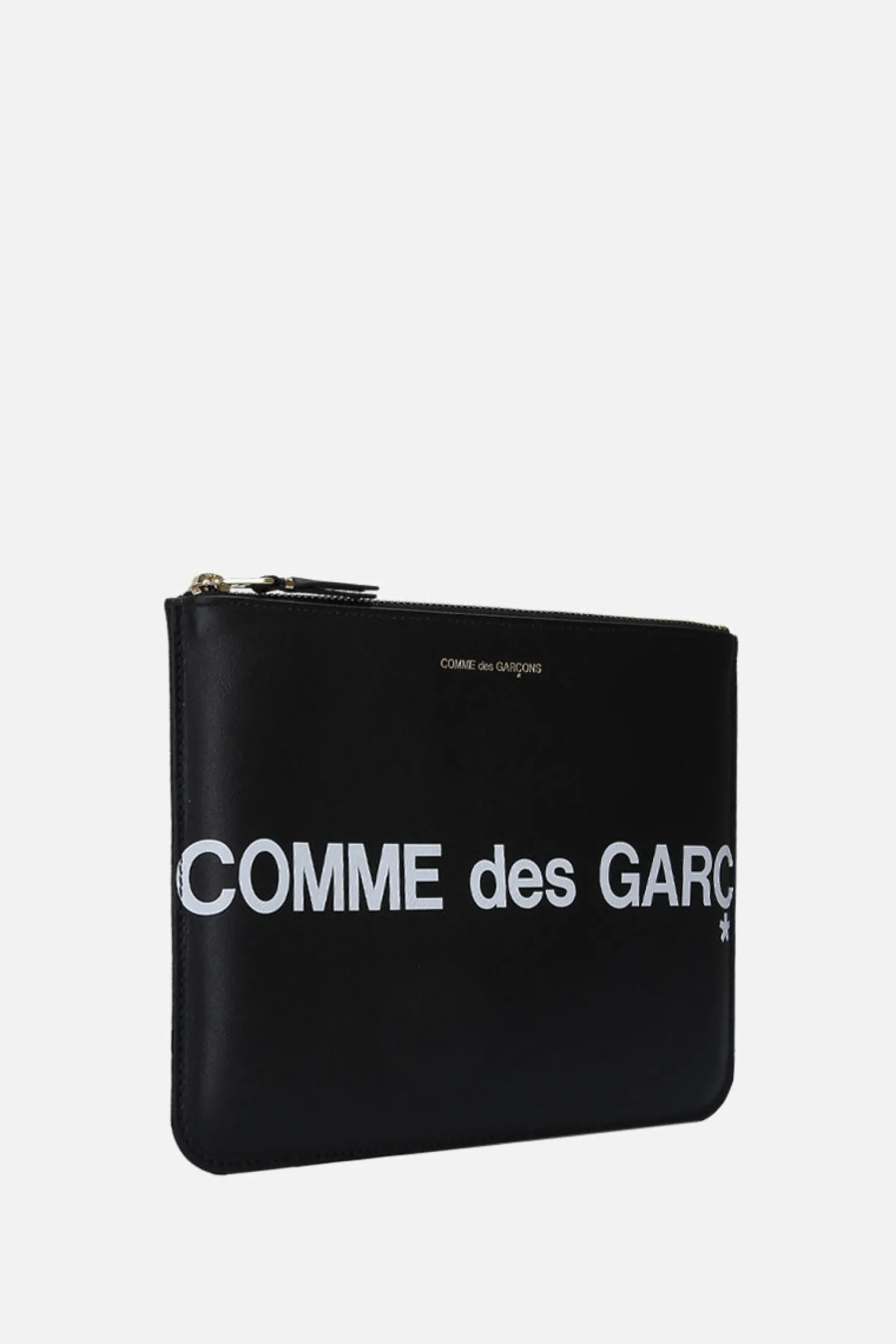 COMME DES GARÇONS WALLET logo print smooth leather large pouch