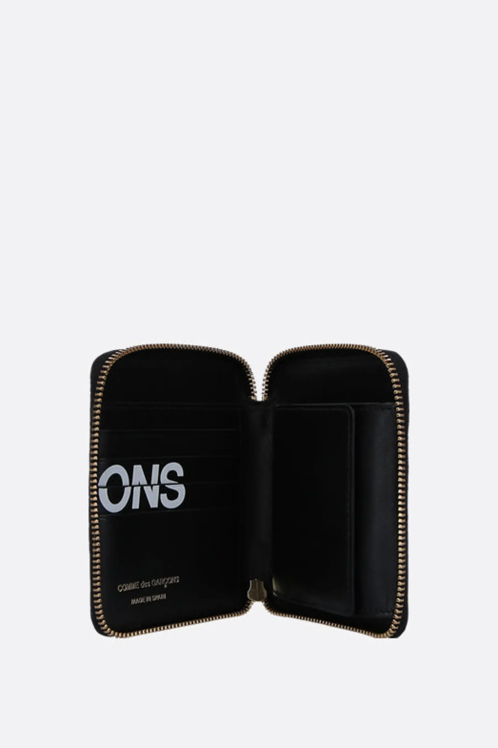 COMME DES GARÇONS WALLET logo print smooth leather small zip-around wallet