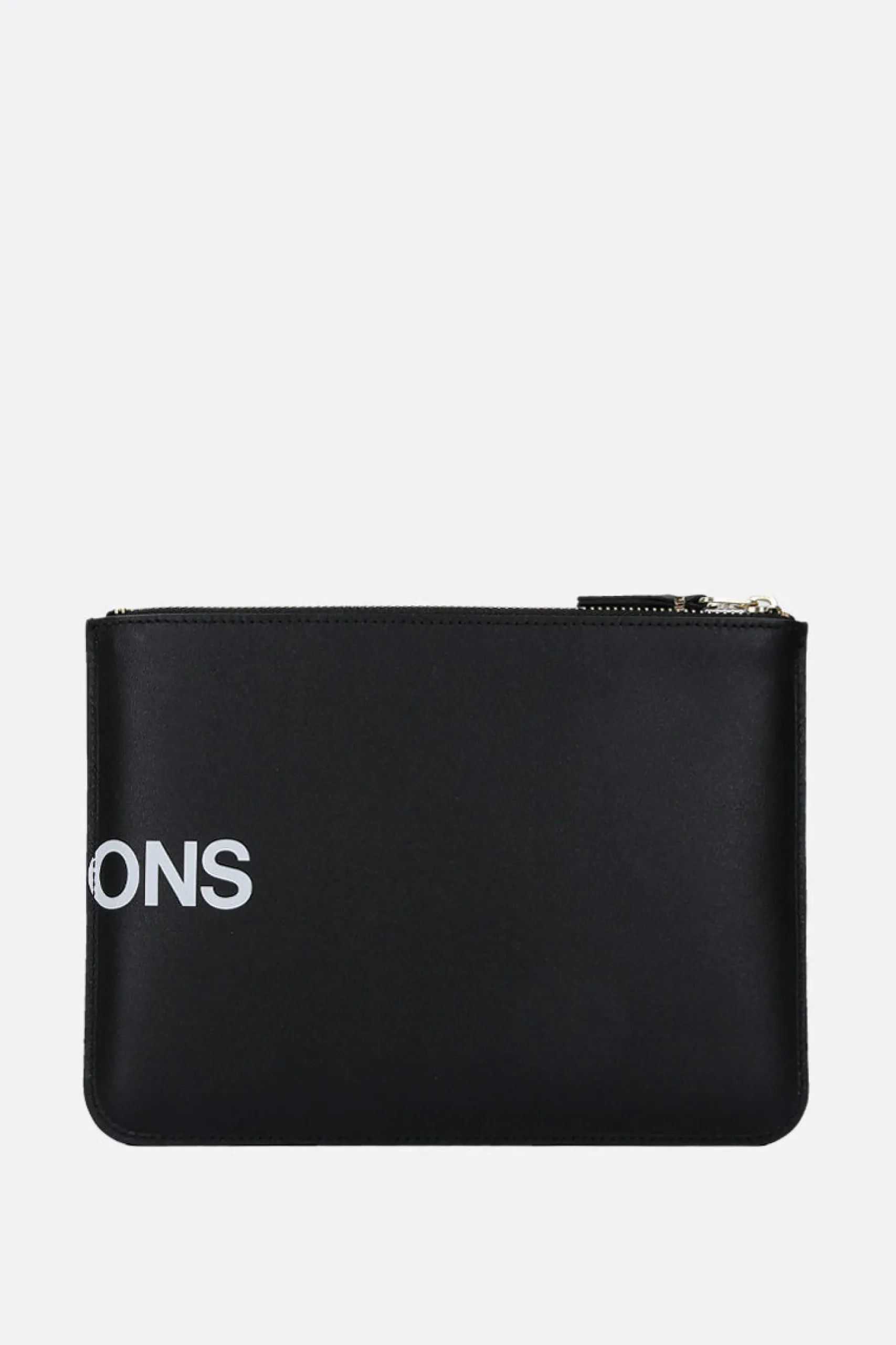 COMME DES GARÇONS WALLET logo print smooth leather large pouch