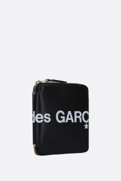 COMME DES GARÇONS WALLET logo print smooth leather small zip-around wallet