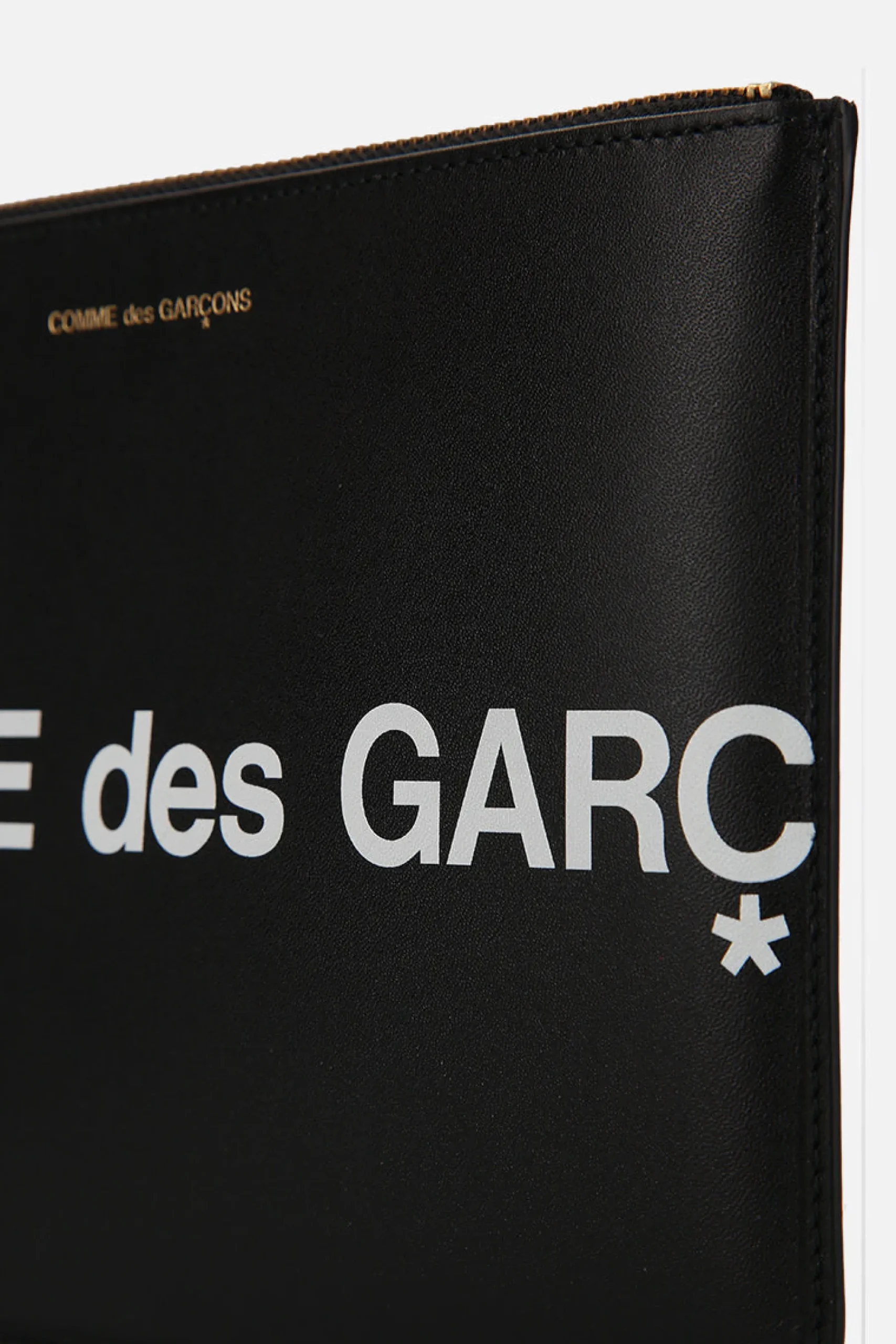 COMME DES GARÇONS WALLET logo print smooth leather large pouch