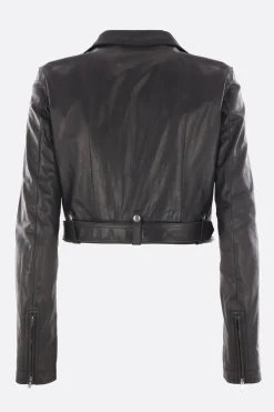 RICK OWENS Luke cropped biker jacket in leather