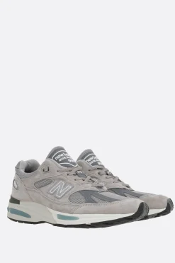 Women NEW BALANCE MADE in UK 991 mesh and suede sneakers