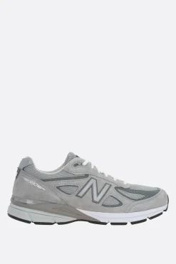 Women NEW BALANCE Made in USA 990v4 Core mesh and suede sneakers