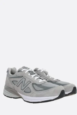 Women NEW BALANCE Made in USA 990v4 Core mesh and suede sneakers