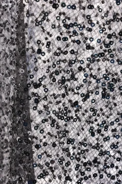 Women MARIA CALDERARA Magpie mesh sleeveless top with beads and sequins
