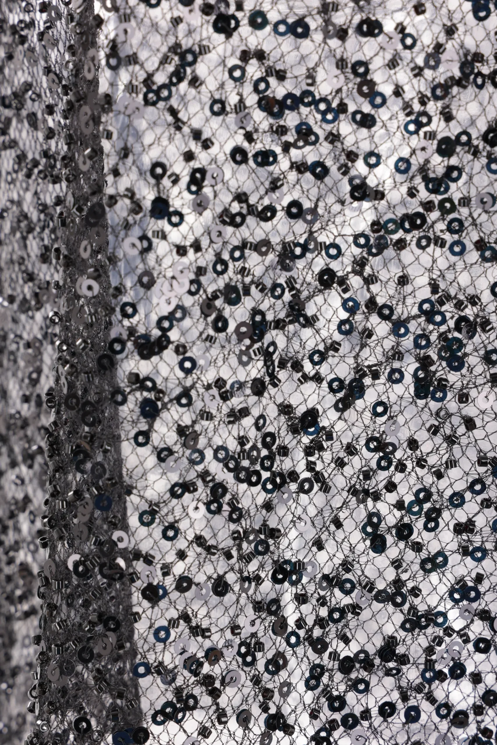 Women MARIA CALDERARA Magpie mesh sleeveless top with beads and sequins