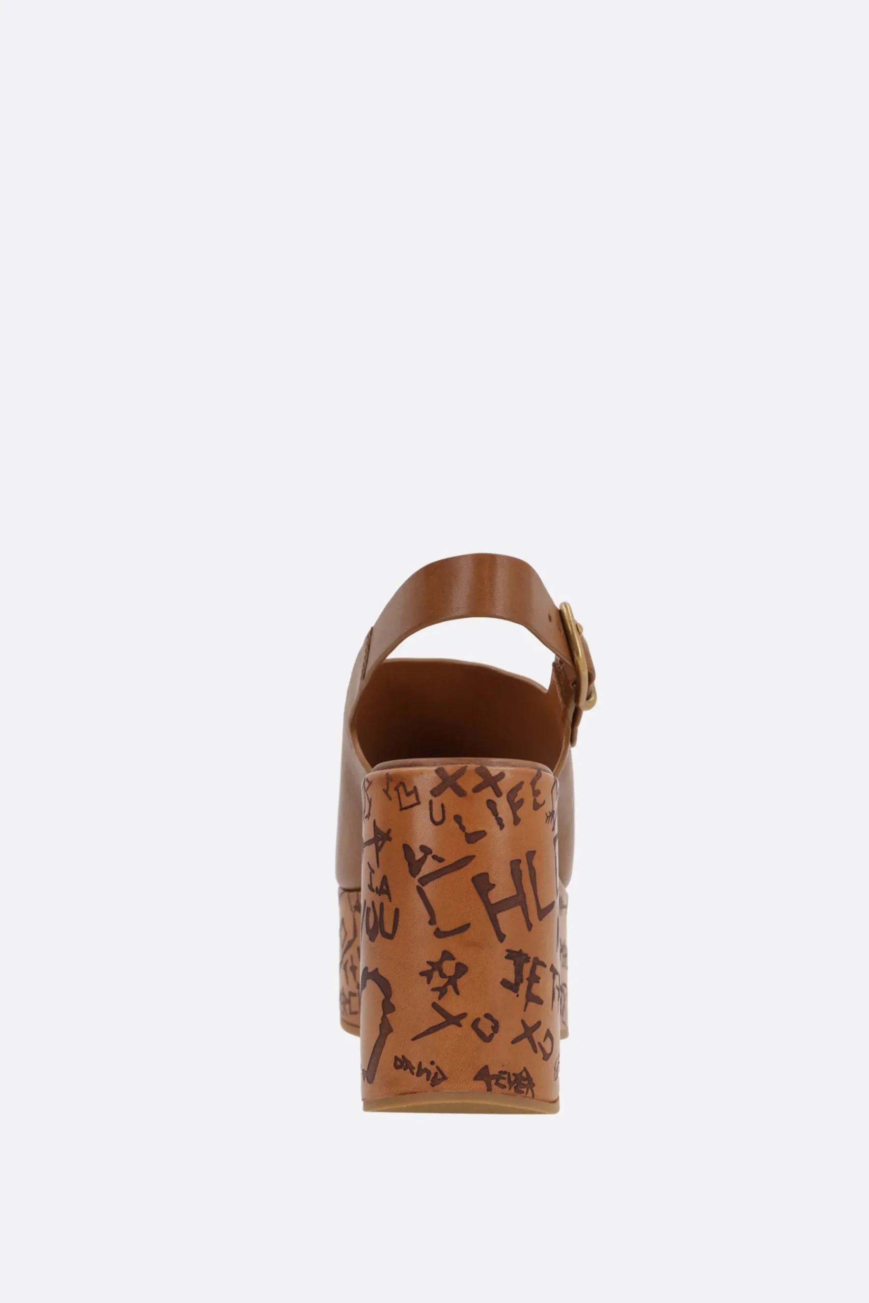 Women CHLOÉ Maxime wedge sandals in shiny leather