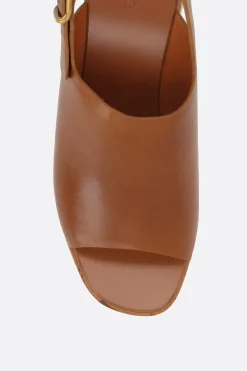 Women CHLOÉ Maxime wedge sandals in shiny leather
