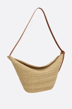 Women INES BRESSAND medium Croissant bag in natural fiber