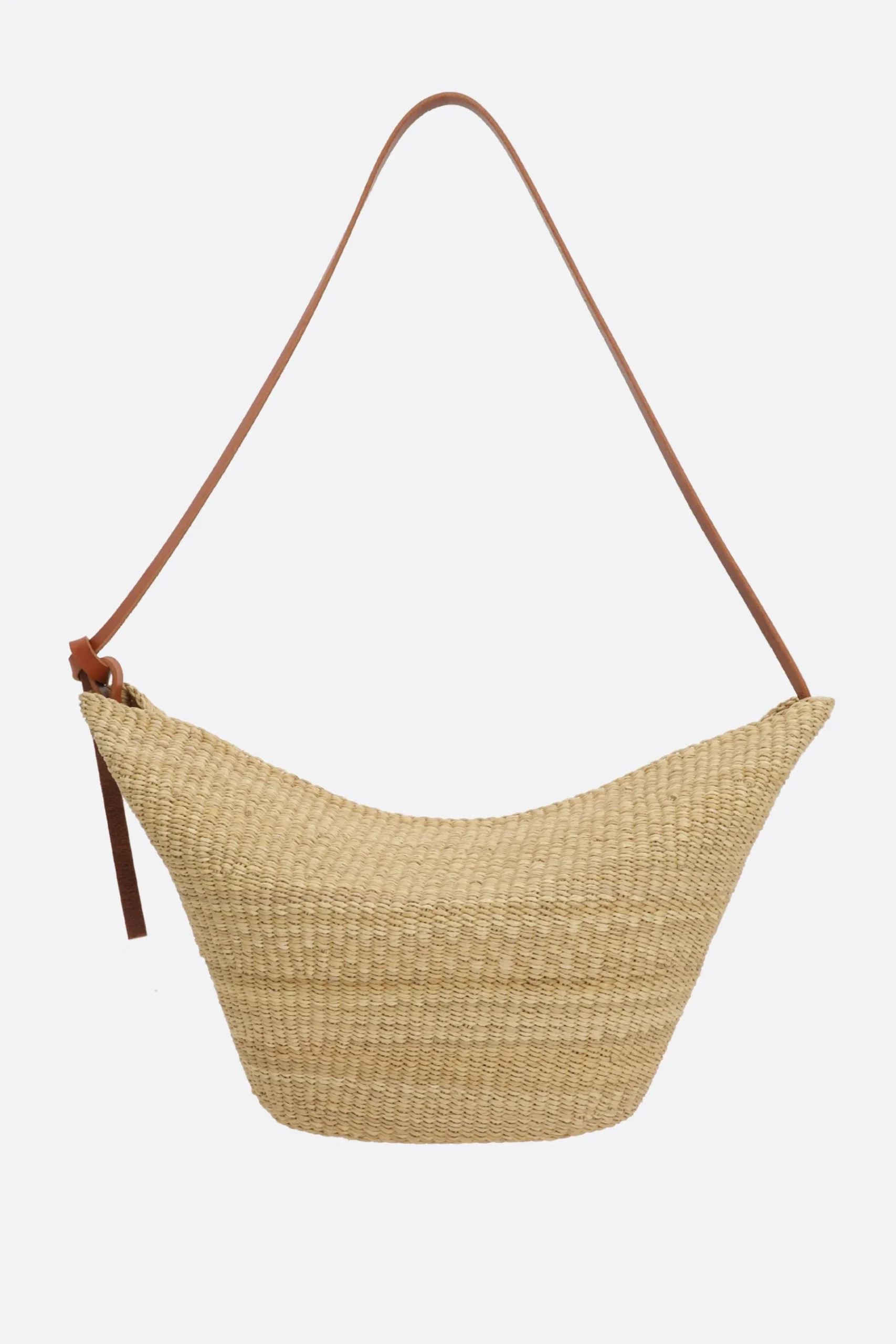 Women INES BRESSAND medium Croissant bag in natural fiber