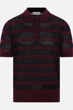 DRIES VAN NOTEN Mercy polo shirt in open fresh stitch knit