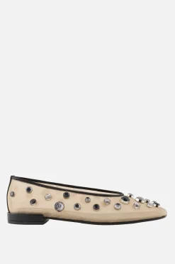 Women GIORGIO ARMANI - 10 CORSO COMO mesh ballerinas with rhinestones