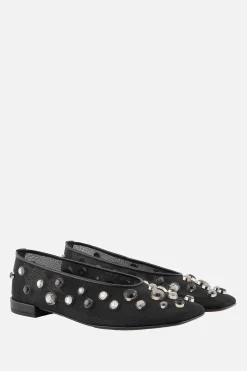 Women GIORGIO ARMANI - 10 CORSO COMO mesh ballerinas with rhinestones