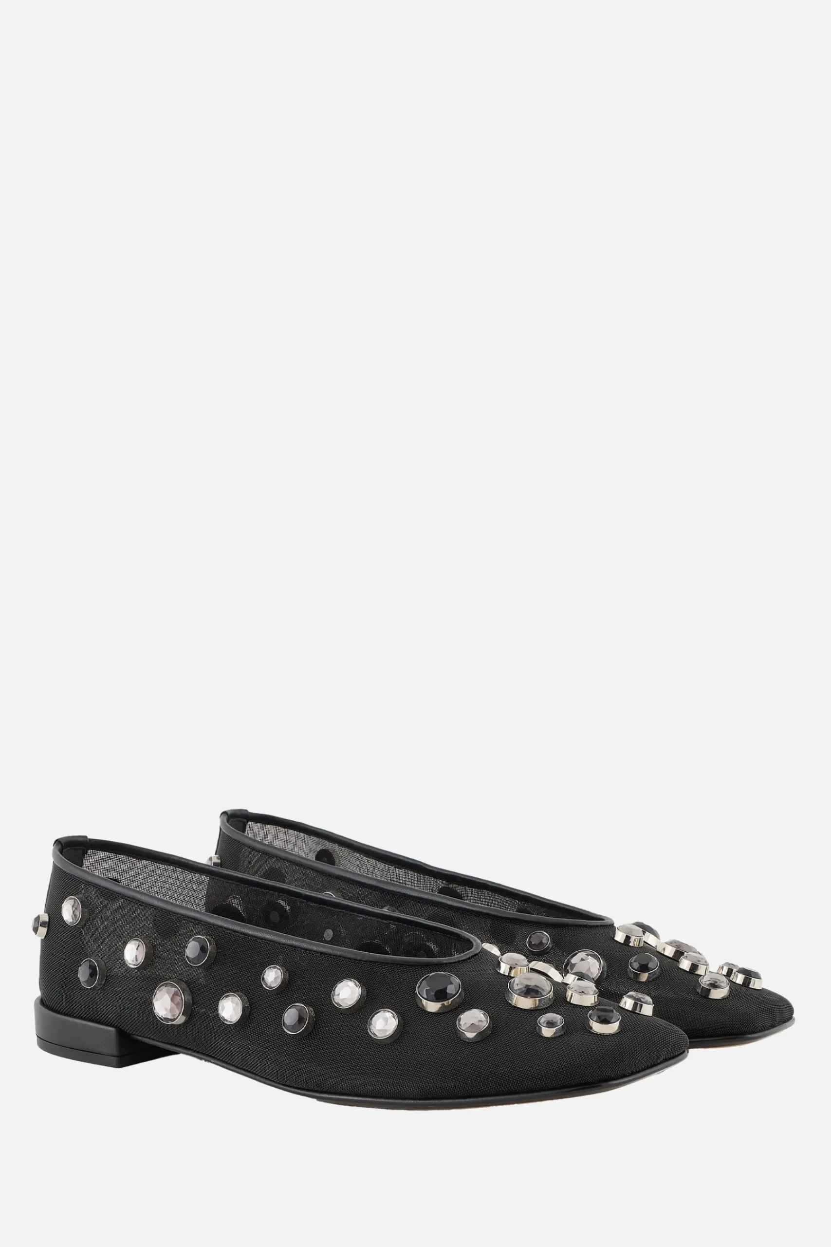 Women GIORGIO ARMANI - 10 CORSO COMO mesh ballerinas with rhinestones