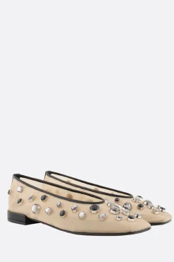 Women GIORGIO ARMANI - 10 CORSO COMO mesh ballerinas with rhinestones
