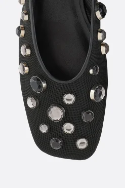 Women GIORGIO ARMANI - 10 CORSO COMO mesh ballerinas with rhinestones