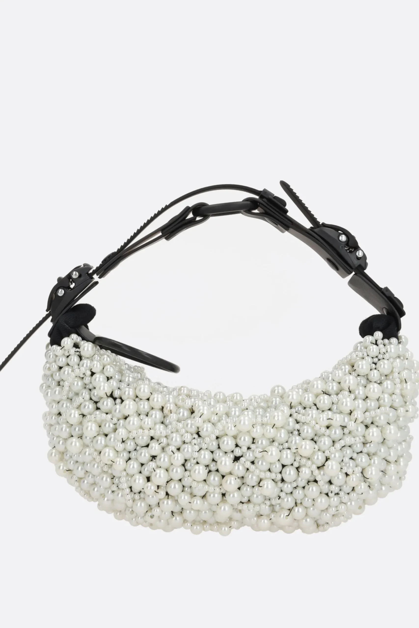 Women INNERRAUM Micro Half Moon handbag with pearls