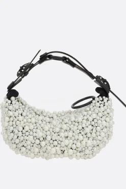 Women INNERRAUM Micro Half Moon handbag with pearls