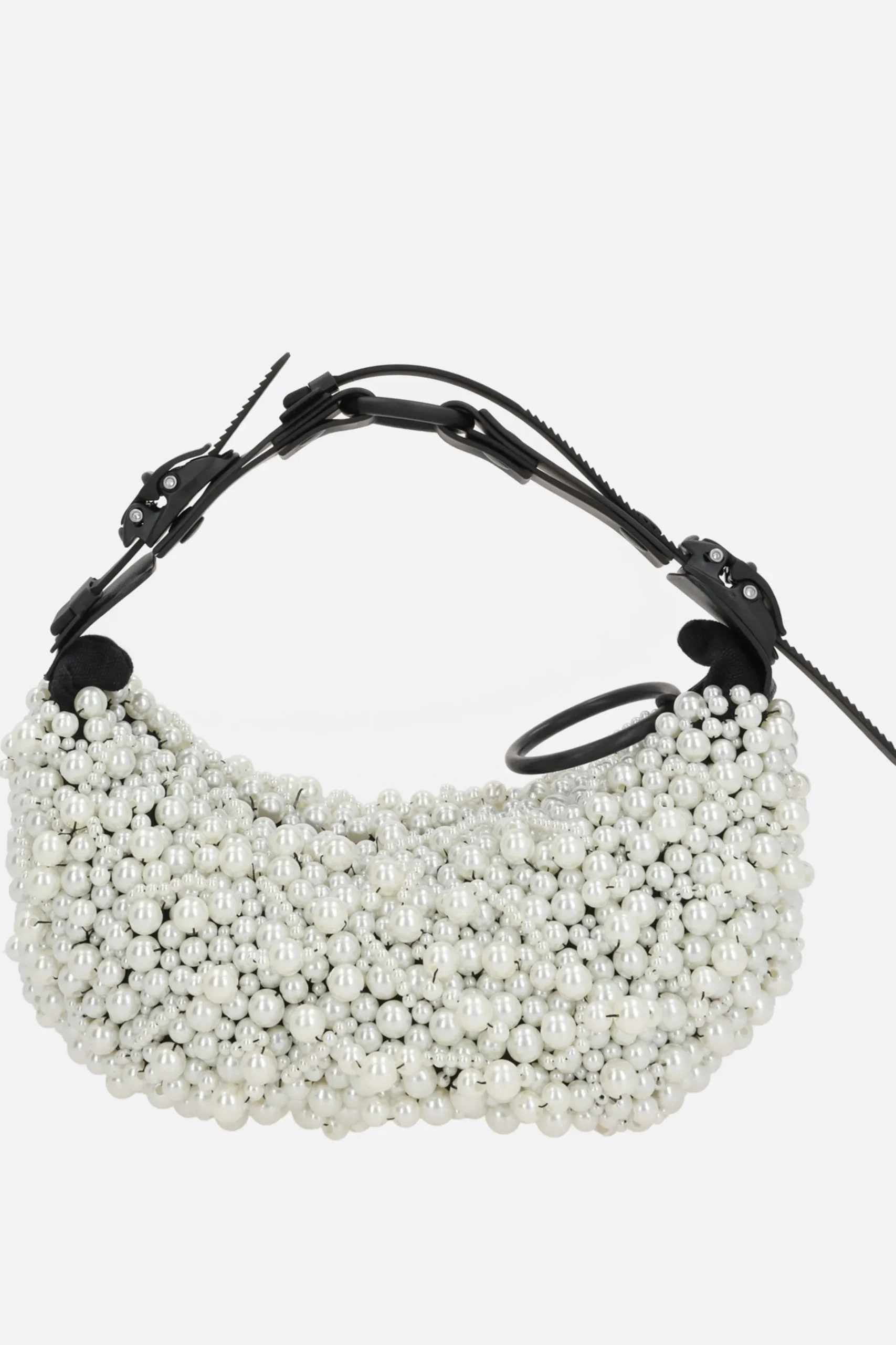 Women INNERRAUM Micro Half Moon handbag with pearls
