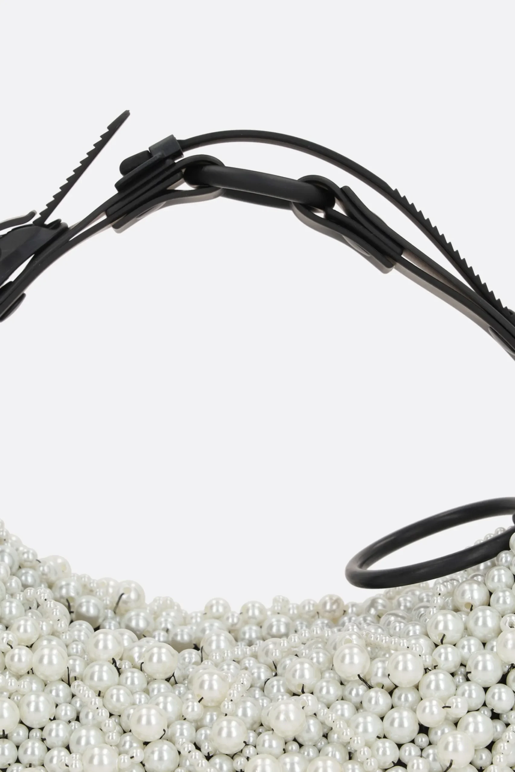 Women INNERRAUM Micro Half Moon handbag with pearls