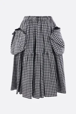 Women TAO COMME DES GARÇONS midi skirt in checkered cotton
