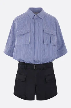Women SACAI mini dress in poplin and nylon