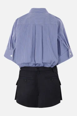 Women SACAI mini dress in poplin and nylon