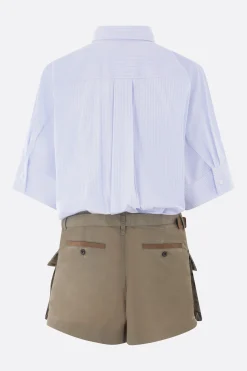 Women SACAI mini dress in poplin and nylon