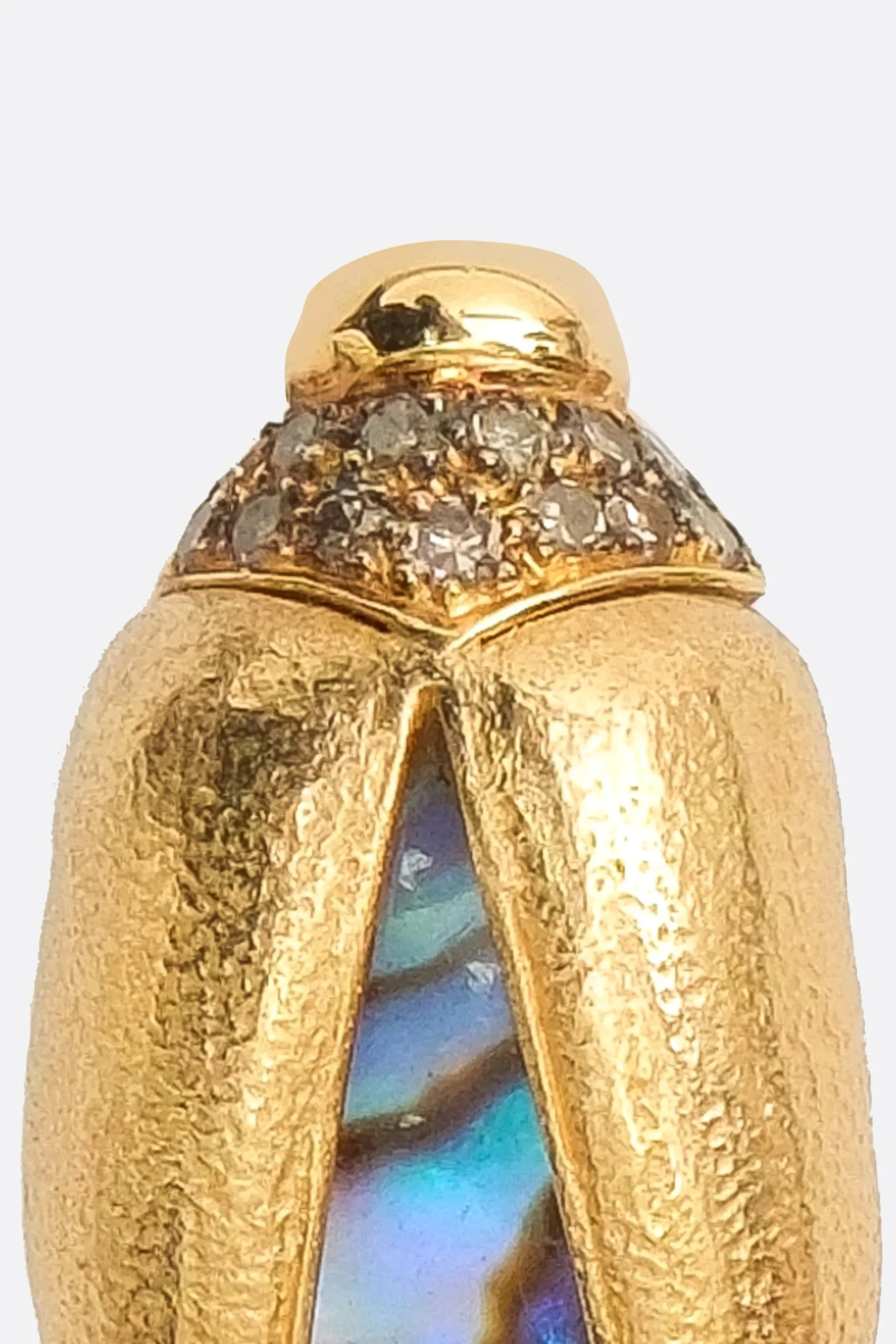 Women BIBI VAN DER VELDEN Mini Scarab Abalone Fly Wings single earring