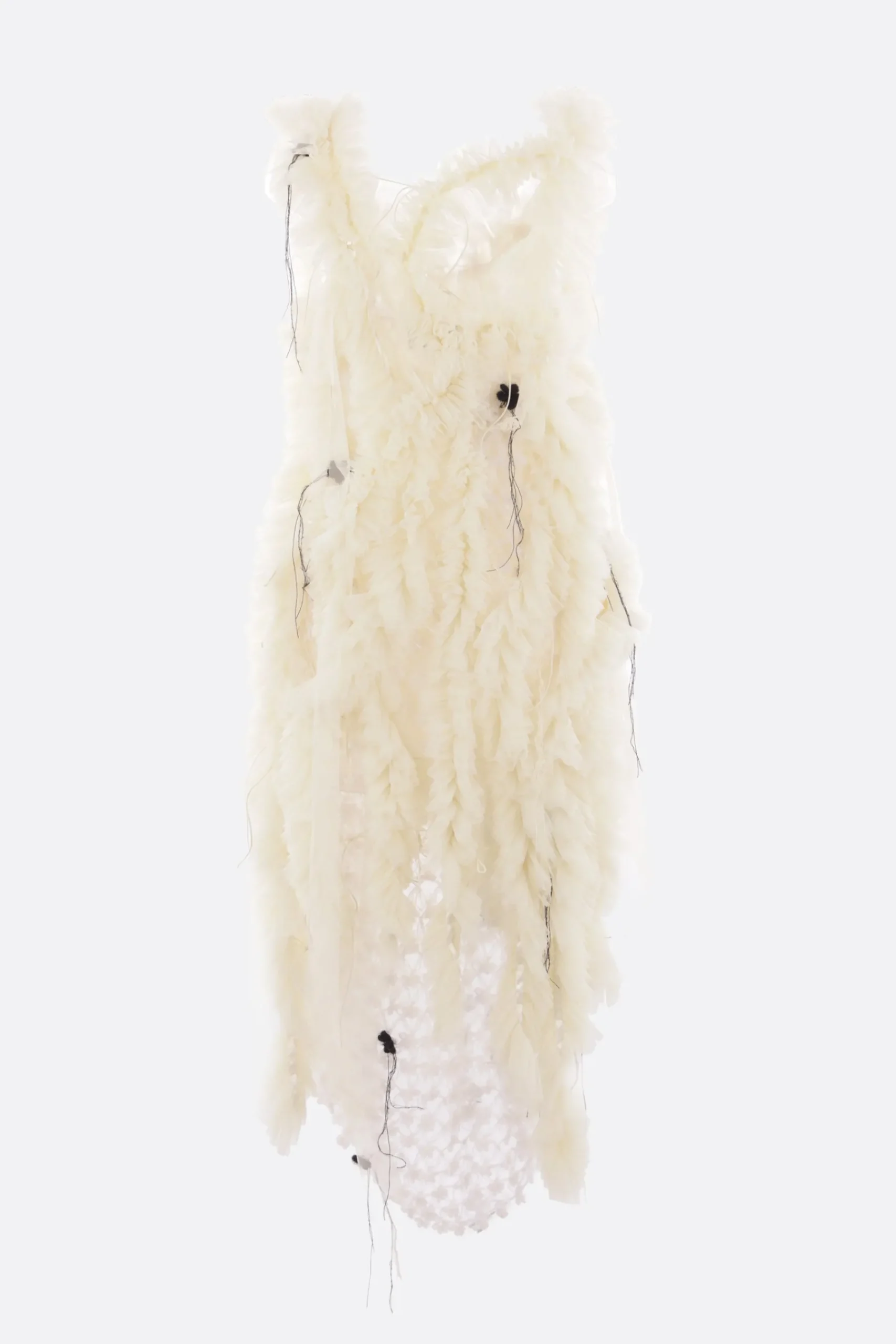 Women PAULINE DUJANCOURT mohair and silk asymmetric dress with ruffles