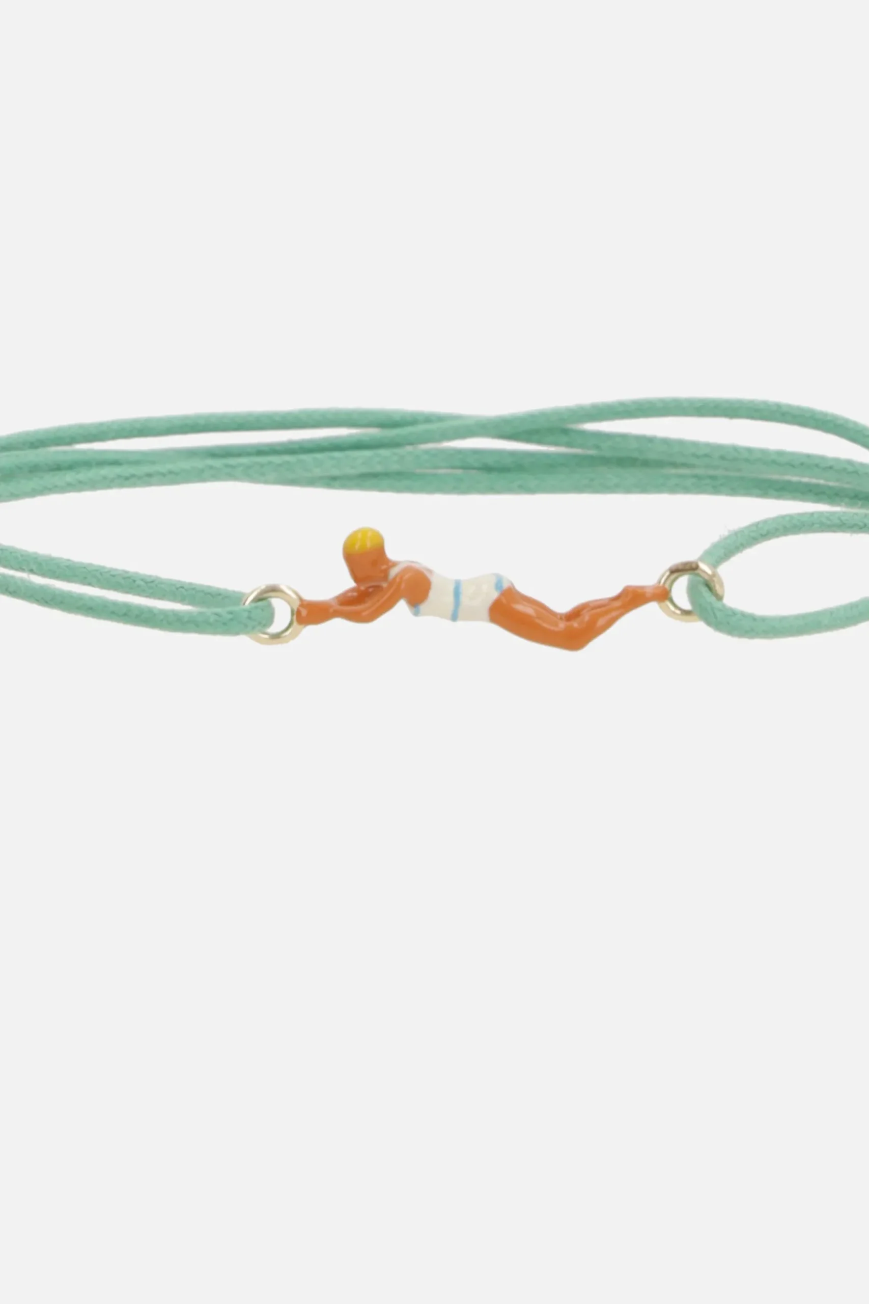 Women ALIITA Nadadora Completo cord bracelet with gold pendant