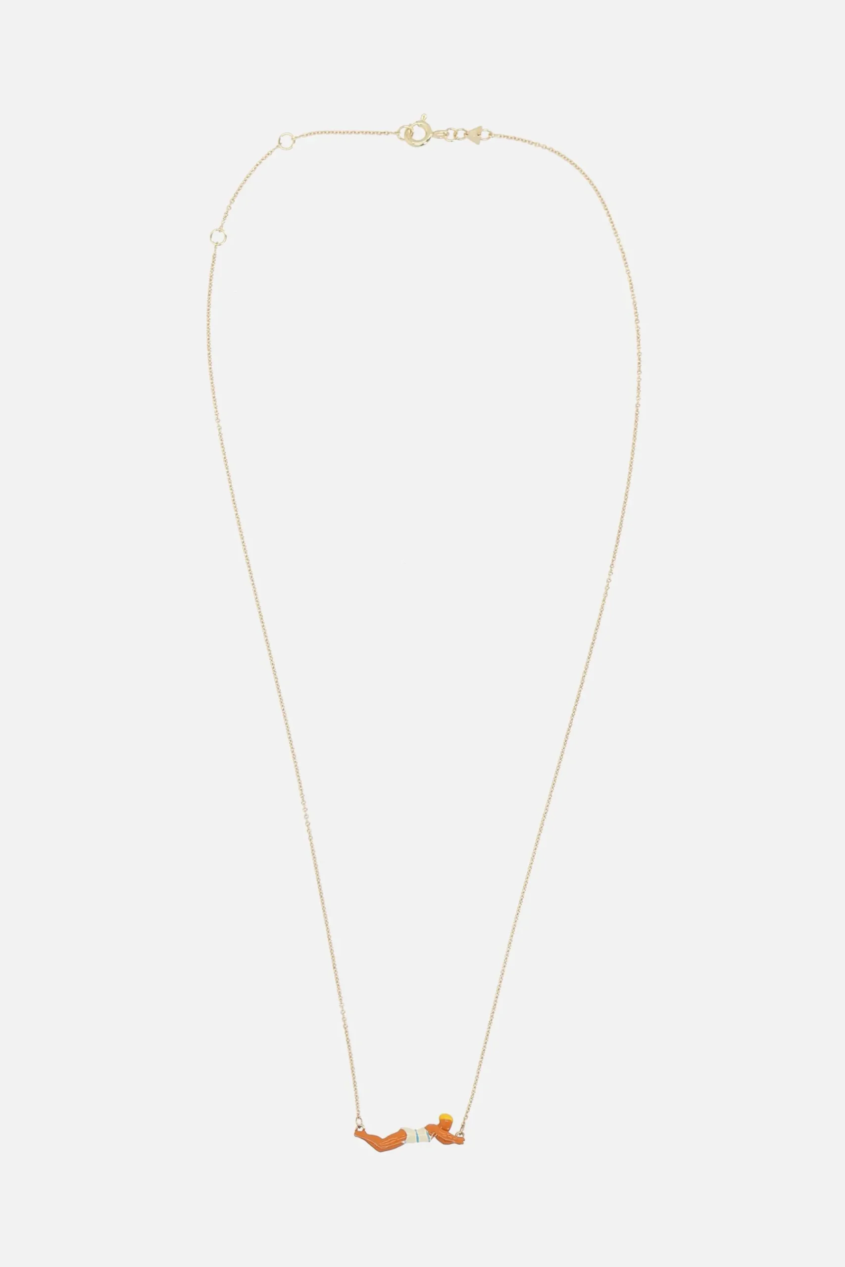 Women ALIITA Nadadora necklace in enameled yellow gold