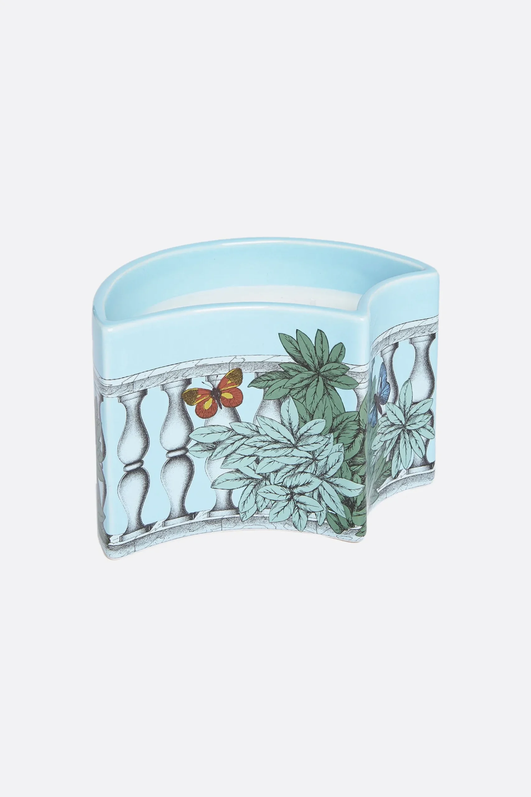 FORNASETTI Nel Mentre scented candle with Farfalle e Balaustra Décor