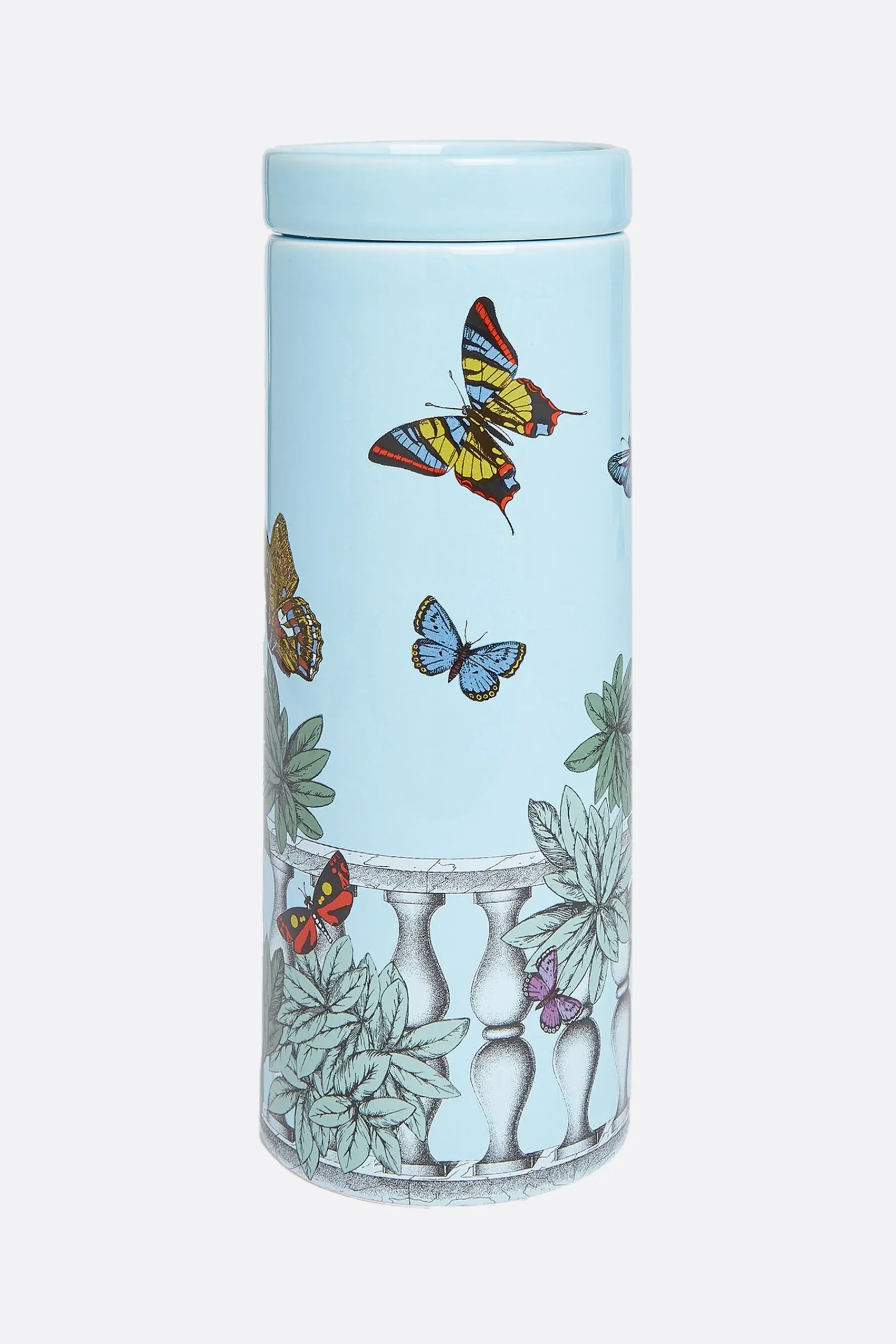 FORNASETTI Nel Mentre set of three scented candles with Farfalle e balaustra Décor